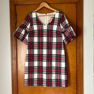 Vineyard Vines Jolly Plaid Flutter Sleeve Dress
